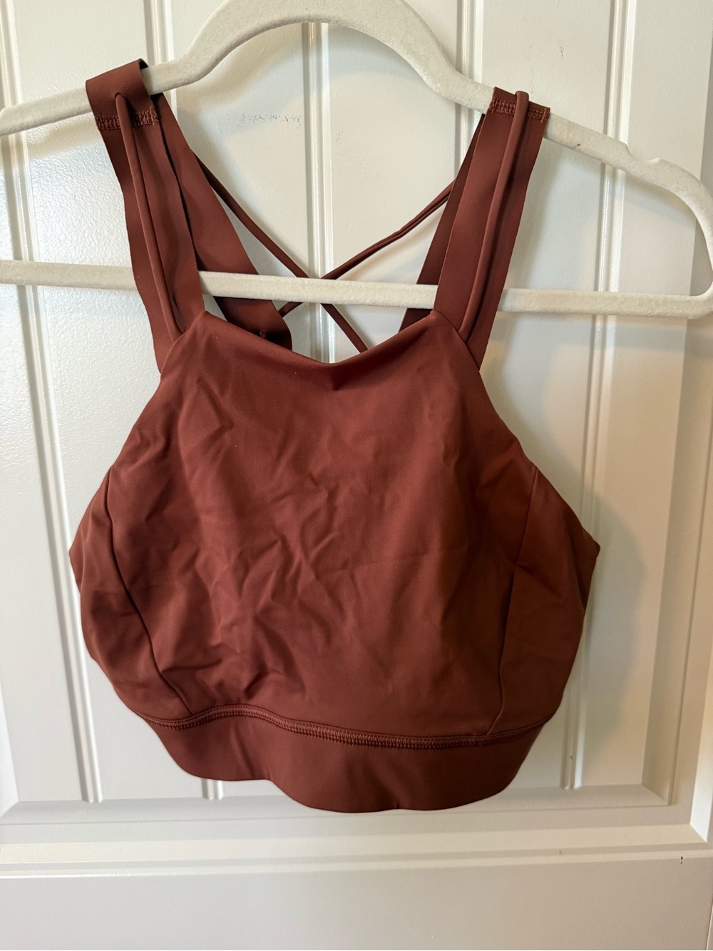 lululemon athletica High-Neck Sports Bralette in Rust without pads